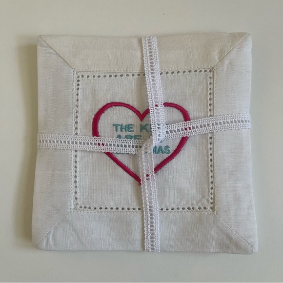 Cocktail Chuckles Embroidered Cocktail Napkins / Coasters - Set of 4 - Picture 4 of 5